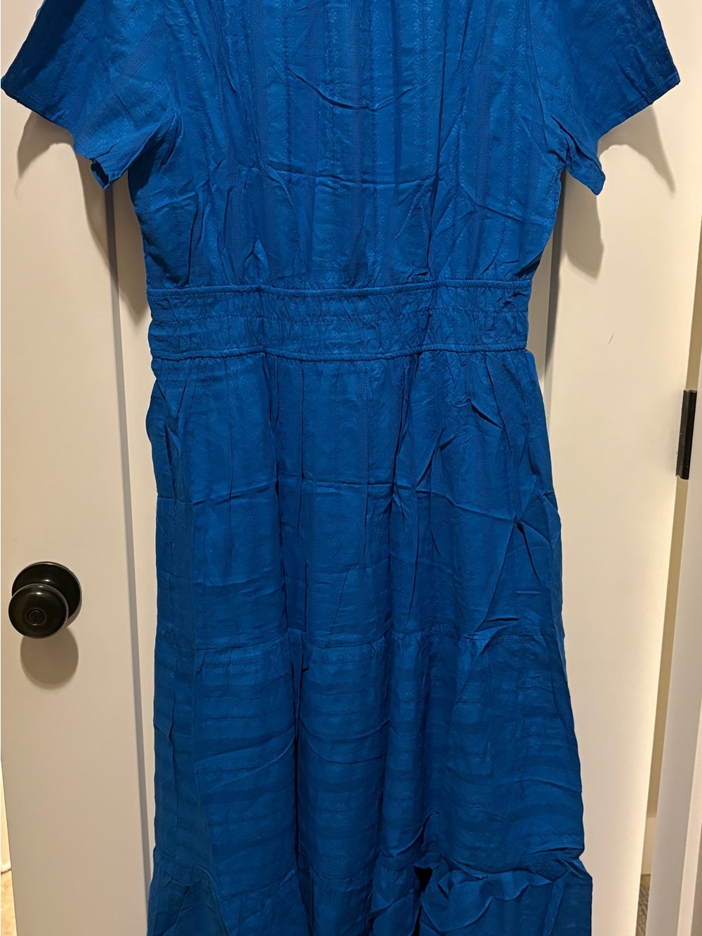 Blue Short-Sleeve Midi Dress - NWT